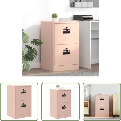 Meuble de rangement - Cabinet de Dossier avec tiroir Rose 45,5 x 42 x 74,5 cm (1/5)