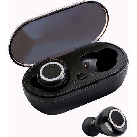 Y50 Bluetooth-Kopfhörer Y50TWS2 – Kabellose Sport- und Outdoor-Kopfhörer 5.0 mit Ladecase – Mini-Kopfhörer – Schwarz/Weiß – Inkl. Verpackung (1/3)