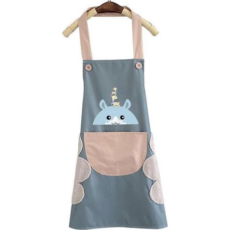 Tablier de Chef, Tablier de Cuisine Imperméable avec Sangle de Cou Réglable et Serviette à Main en Velours Corail, de Cuisine Résistant à l'huile et Facile à Nettoyer pour Pique-nique à la (1/5)