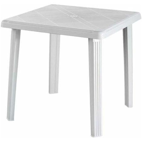 Tavolo da giardino in resina bianca quadrato 75 x 75 centimetri tavolo per esterni