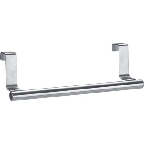 Porte-serviettes suspendu en acier inoxydable, porte-torchons sans trou pour porte de placard, étagère à une barre pour cuisine et salle de bain, étagère de rangement multifonctionnelle - L (1/5)