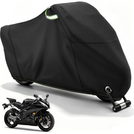 Funda Premium Oxford 420D para motocicleta - Impermeable, ultraduradera y anti-UV - Protección interior/exterior para todo tipo de clima - Para todos los modelos de motocicleta comunes - 225 x 95 x 12 (1/5)