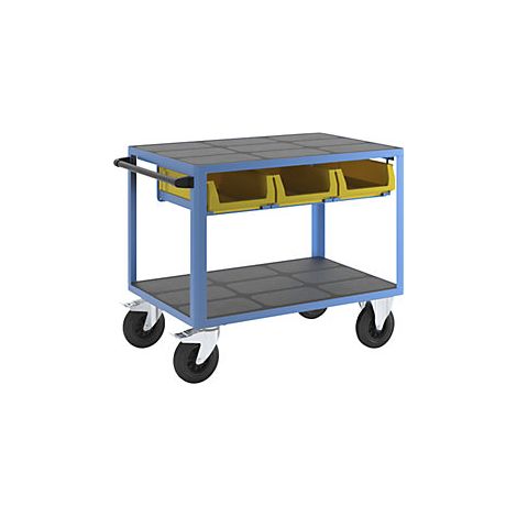 Carro de montaje  carga máx 500 kg  con 3 cajas de PE como