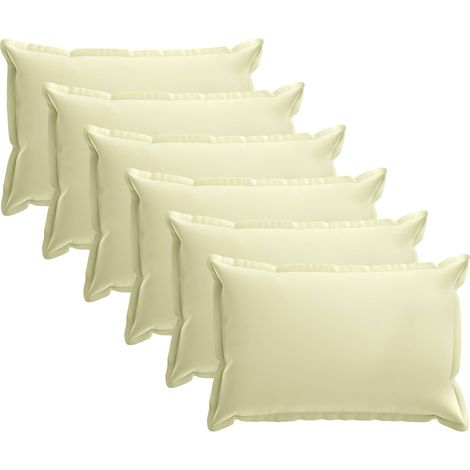 vidaXL Funda de almohada 6 uds. HOUTEN Crema 30 x 50 cm Poliéster (1/2)