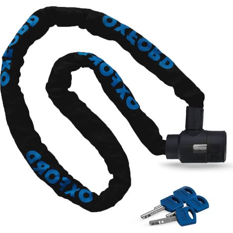 Cadena para motocicleta Oxford de 2 m con candado Oxford GP de acero endurecido de 9,5 mm