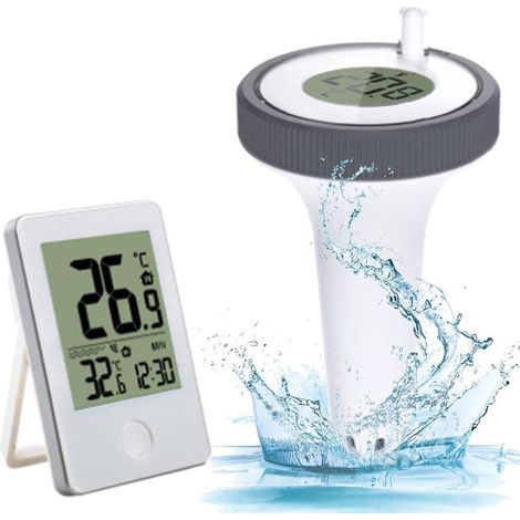 Thermomètre de piscine flottant électronique sans fil – Précision ± 1℃ – Portée 60m – Affichage intérieur/extérieur – Étanche IP67 (1/5)