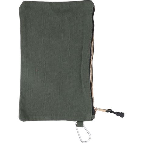 Mehrzweck-Werkzeugtasche aus Canvas, wasserdicht, tragbar, mit Reißverschluss und Karabinerhaken zur Aufbewahrung, olivgrün (1/5)
