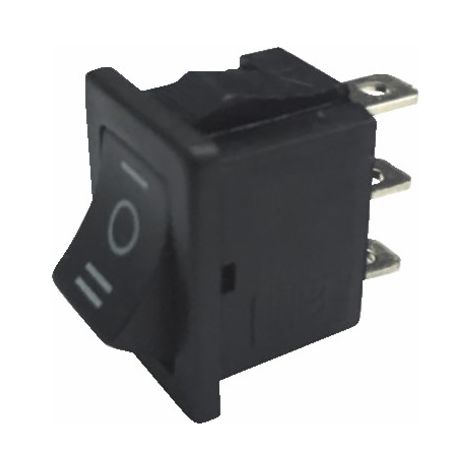 Interrupteur noir I/0/II 6A 3XFASTON - DIFF