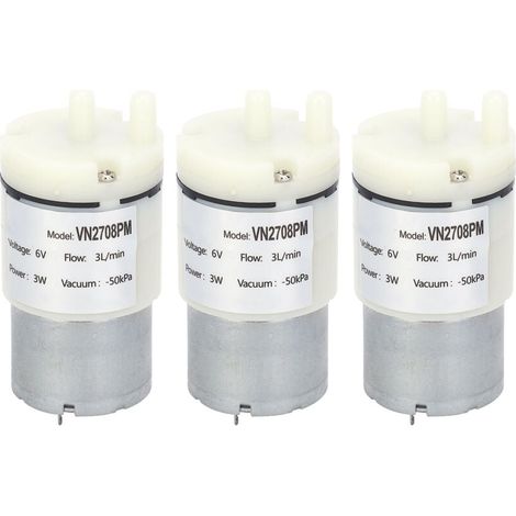 3pcs micro diaphragme pompe mini moteur d'air d'eau à vide pour le réservoir de pêche DC 6V (VN2708pm） (1/4)