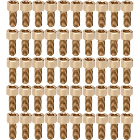 50Pcs Vis Hexagonales à Douille Creuse Cuivre M6x14mm - Quincaillerie Industrielle, Fixations pour Outils (1/5)