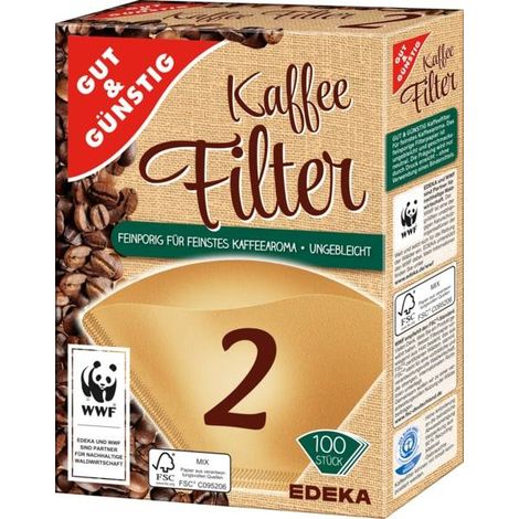 Filtros de café G&G tamaño 2, 100 unidades.
