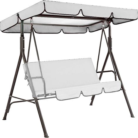 Housse de rechange pour toile et coussin d'assise de balancelle d'extérieur, blanche