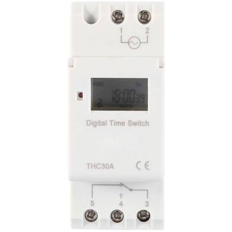 Minuterie numérique THC 30A, interrupteur de contrôle horaire électronique programmable (220 V)