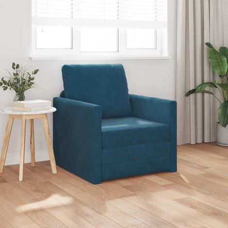 Schlafsofa Blau 74 x 77 x 81 cm Samt
