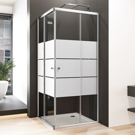 Duschkabine 90x90 cm Schiebetür Eckeinstieg, Duschkabine 90x90 cm Eckeinstieg Duschabtrennung mit 6mm ESG Sicherheitsglas Glas Duschwand Höhe: 185cm