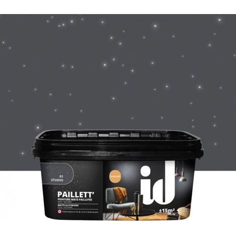 Peinture paillettée mate 2L – Finition profonde pour murs et boiseries – Application facile sans primaire – Sèche en ±4h