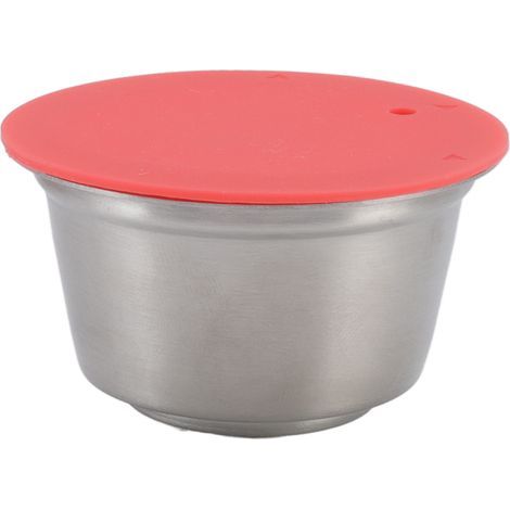 Set mit 2 wiederverwendbaren Edelstahl-Kaffeefiltern, kompatibel mit Dolce Gusto Kapseln, rot (1/5)