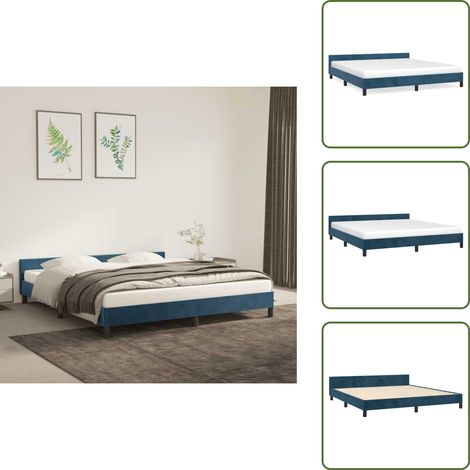Bettgestell ohne Matratze Dunkelblau 180x200 cm Samt - Samtbett - Doppelbett - Boxspringbetten - Bettsofa - Himmelbett