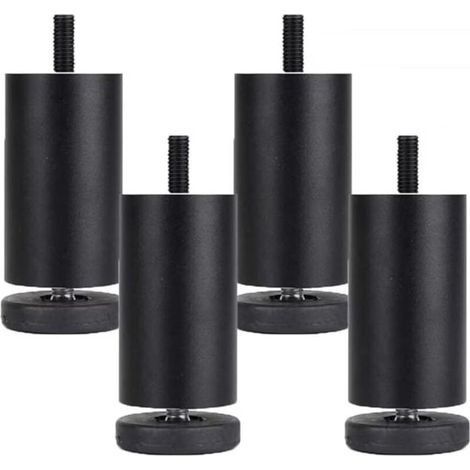 Gambe per mobili regolabili MSBD in 4 pezzi, gambe per mobili in lega di alluminio, rotonde, 12 cm