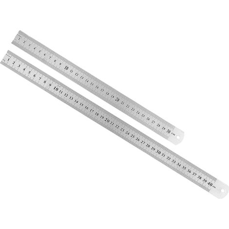 Règle double face en acier inoxydable POPETPOP (2 pièces) (1/5)
