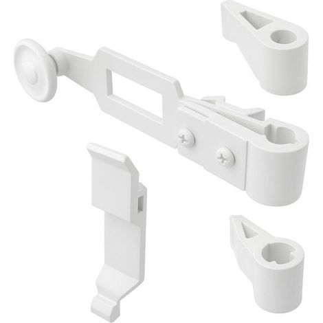 Accessoires d'espagnolettes STANDARD pour volet battant, avec embouts courts - support sans sécurité et colliers - Blanc (RAL 9016) (1/5)