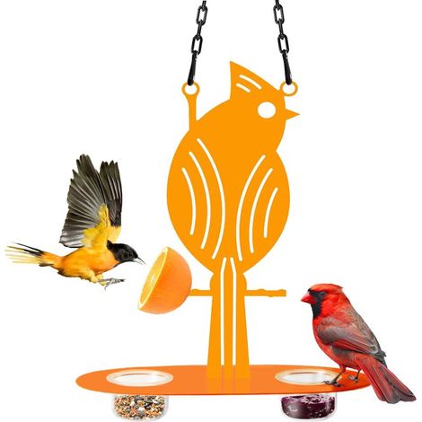 Comedero colgante para oropéndolas (2026) con bandeja de polipropileno transparente, percha y soportes para clementinas, mandarinas y naranjas. Decoración para exteriores, jardines, patios y balcones. (1/5)