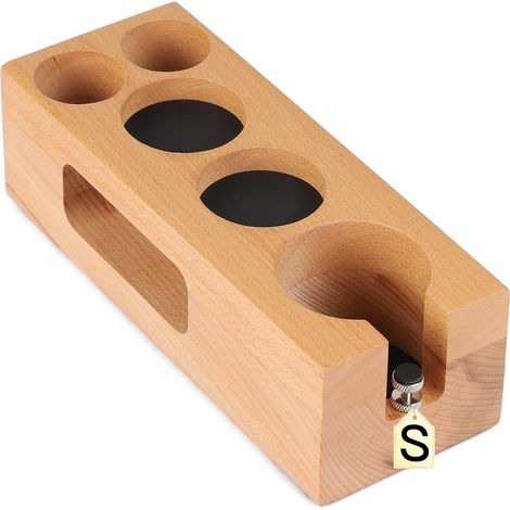 Espresso-Tamperstation für 51–54 mm Siebträger, Kaffeetamper-Zubehör aus Buchenholz, Aufbewahrung
