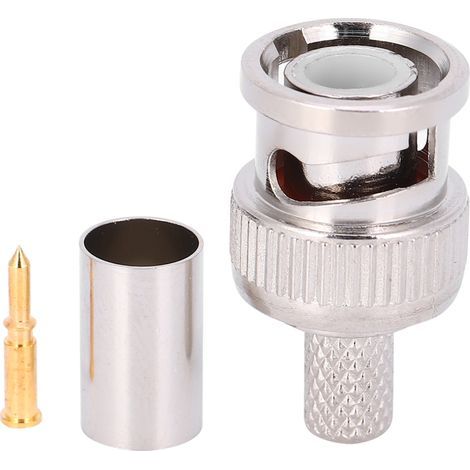 20 Stück BNC Male Crimp-Stecker für RG58 Kabel, kaltverzinkte BNC-Stecker für Kommunikationsüberwachungssysteme (1/5)