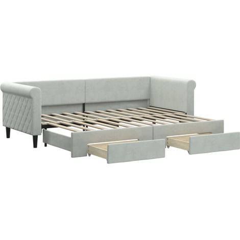 Maison Exclusive - Divano Letto Estraibile Cassetti Grigio Chiaro 80x200cm Velluto