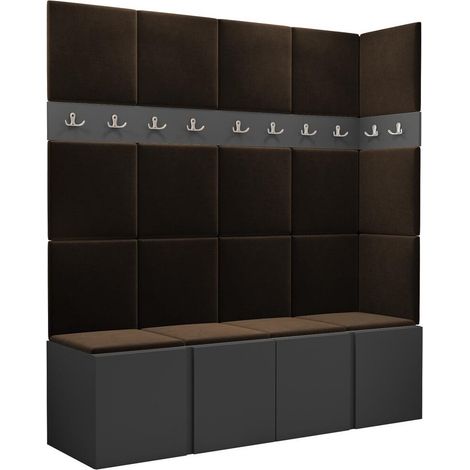 Conjunto para recibidor Pinis II, Manila 04, 186x168x46cm, Tapiz, Aglomerado laminado, Colocada, Montada en la pared (1/5)