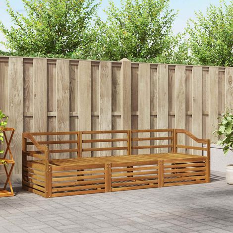Outdoor-Sofagarnitur 3 pcs Natur Massivholz Akazie (1/5)