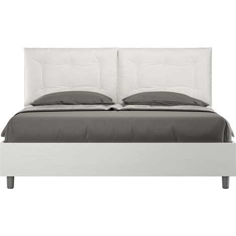 Letto Matrimoniale 160x190 cm con Rete Annalisa Egos Bianco (1/4)