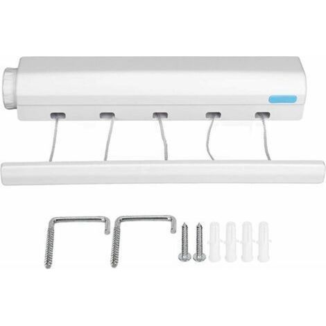 Etendoir Mural Extensible. Sechoir Linge Mural Avec 5 Fils De 3.75 Mètres. Etendoir A Linge Pour Intérieur Et Extérieur Accessoire Des Vetements (1/4)