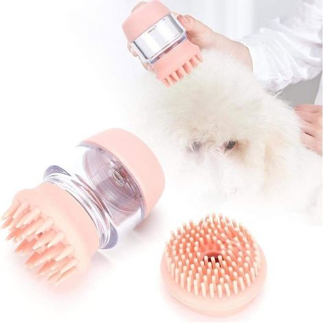 Massage-Badehilfe für Katzen und Hunde, Badebürste, Massage-Badehilfe, Reinigungs- und Waschbürste für Haustiere, mit (1/5)