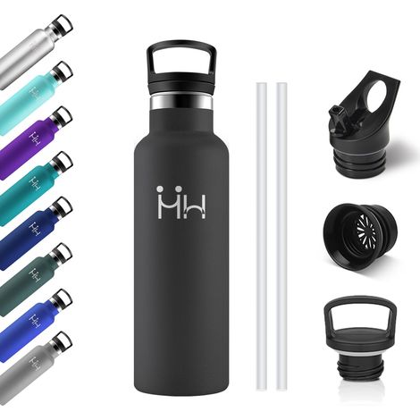 Gourde Inox Enfant 500ml, Gourde Acier Inoxydable, Isolation À Double Paroi Sous Vide, Étanche et Réutilisable, Bouteille d'eau avec Paille, sans BPA, pour Adulte, l'école, Randonnée, Enfant (1/5)