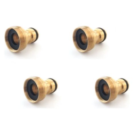 Adaptateur de robinet de Cuisine universel, 4 pièces, raccord de tuyau, pièce de robinet, adaptateur de robinet d'intérieur, métal, doré, pour raccorder un tuyau (1/4)