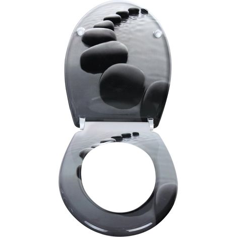 WOLTU Sedile Wc Universale Copriwater In Duroplast a Forma di O, Pierre Noire (1/5)