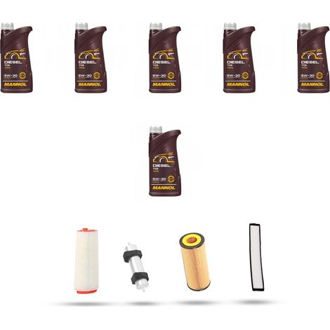 Kit tagliando 4 FILTRI e 6L OLIO compatibile con Bmw serie 3 (E46) 320d 110kw dal 2001 (1/5)