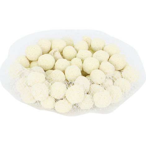 Masse filtrante pour aquarium : anneaux en céramique, billes de charbon actif jaunes (500 g) (1/5)