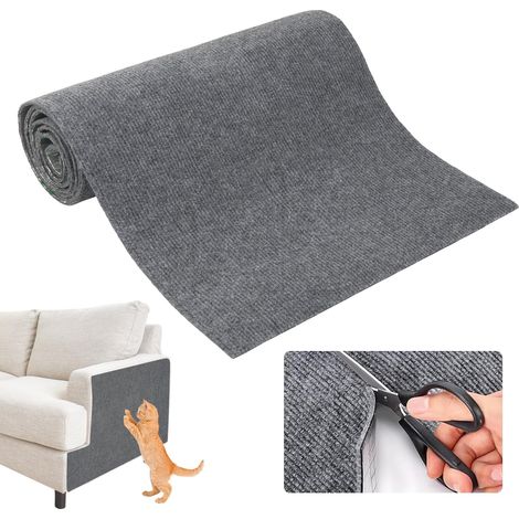 Tapis À Gratter Autocollant pour Chat, 40x200 Cm Tapis Griffoir pour Chat Climbing Cat Scratcher, DIY Climbing Cat Scratcher, Griffoir Mur À Griffer pour Protéger Les Tapis Le Canapé, Gris (1/5)