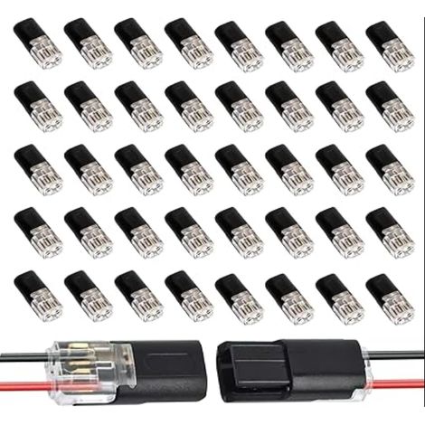 Connecteur Electrique Etanche 2 Fils Rapide 12V 2 Broche, Connecteur Electrique Sans Soudure Auto LED Maison Extérieur Connexion (1/5)