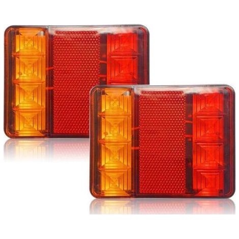 Éclairage et réflecteurs pour remorque, 2 Pièces 12 V LED Feux Arriere, Feux Arrières Multifonctionnel pour Tracteur Camion