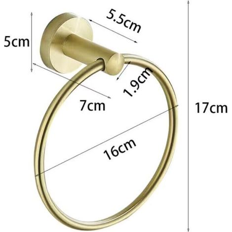 Moderner, wandmontierter Handtuchring aus Edelstahl 304, gebürstete Goldoberfläche – elegantes Design fürs Badezimmer