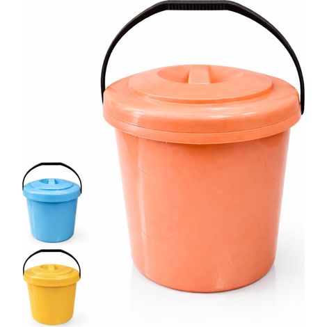 Bidoncino rotondo sottolavello da 18 Litri per rifiuti - Misura 30x30x32 cm - Pattumiera con coperchio antiodore e maniglia per il trasporto - Colore Rosa (1/5)