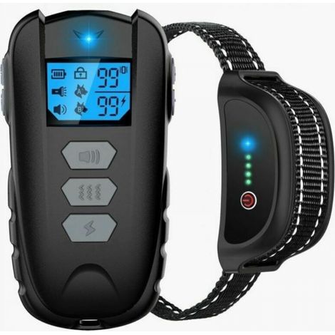 Collier de dressage pour chien avec télécommande, collier étanche avec fonctions bip, vibration et choc, niveau de vibration réglable (0 à 99) (1/5)