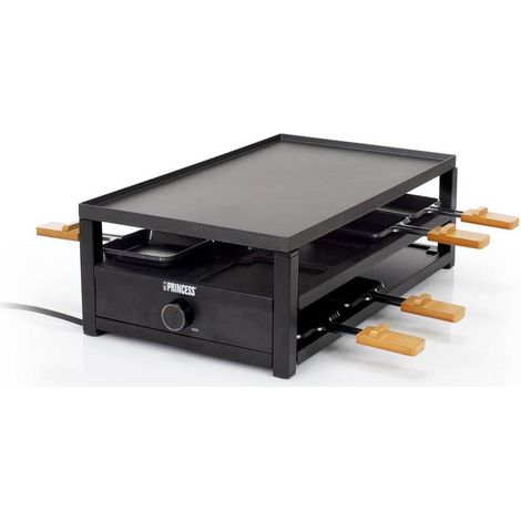 Princess 01.162655.01.001 Raclette 8 vaschette, Rivestimento antiaderente Nero (1/4)