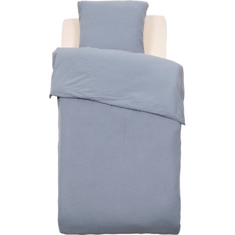 Set di biancheria da letto lili blu-grigio l140xp1xh200cm - Atmosphera créateur d'intérieur