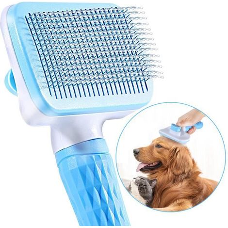 Warmtown Brosse Chiens Chats , Autonettoyante Brosse Poils Morts pour Chat Chien pour Toilettage du Chien Brosse Chien Poil Long (1/4)