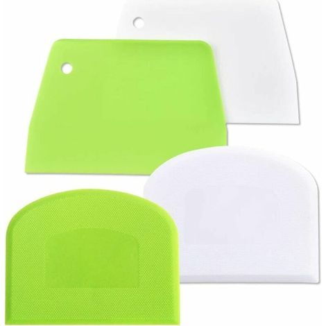 Set di 4 raschietti per impasto in plastica, tagliabiscotti per pasticceria e pane 1NprE6 (1/5)