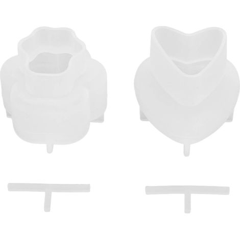 2 Pièces Moule à Bougie en Silicone Patte de Chat et Cœur, Anti-adhésif pour DIY Bougie et Savon (1/5)